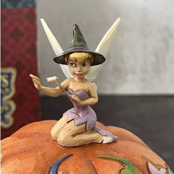 RARE 2013 Jim Shore Tinkerbell Witch Light Up Pumpkin Tink or Treat Figurine - Picture 10 of 12